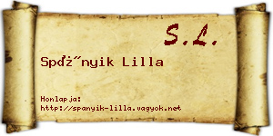 Spányik Lilla névjegykártya